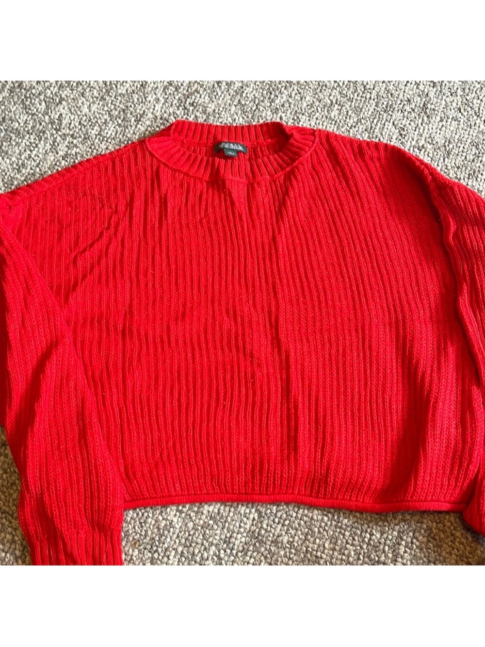 wild fable Red Ribbed Crewneck Sweater